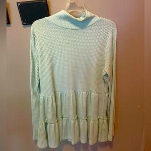 Mint green Lauren Conrad long sleeve babydoll top